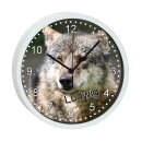 Kinder Wanduhr mit bunten Rahmen Wolf