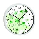 Kinder Wanduhr mit bunten Rahmen Sterne grün