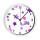 Kinder Wanduhr mit bunten Rahmen Blumen lila rosa