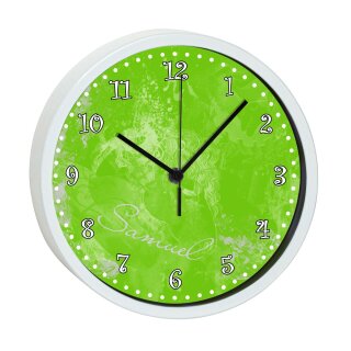 Kinder Wanduhr mit bunten Rahmen Traum grün