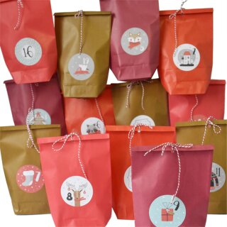 Adventskalender DIY Set rot zum selbst gestalten