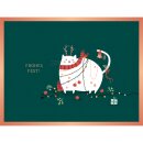 Weihnachtskarte Katze "Frohes Fest"