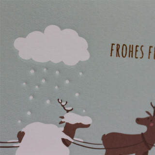 Weihnachtskarte Renntiere "Frohes Fest"