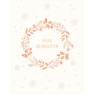 Weihnachtskarte  weiß "Frohe Weihnachten"