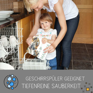 Kinder Frühstücksbrettchen  Tiger Familie  persnoalisiert, Kunststoff, 20 x 25 cm