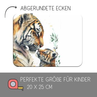 Kinder Frühstücksbrettchen Tiger Familie, Kunststoff, 20 x 25 cm