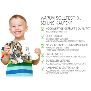 Kinder Frühstücksbrettchen Tiger Familie, Kunststoff, 20 x 25 cm