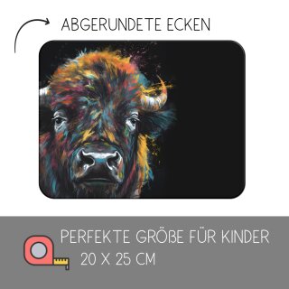 Kinder Frühstücksbrettchen Büffel, Kunststoff, 20 x 25 cm