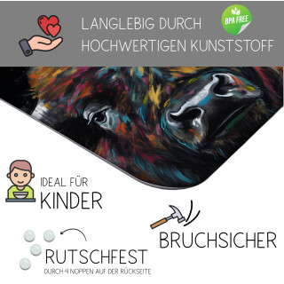 Kinder Frühstücksbrettchen Büffel, Kunststoff, 20 x 25 cm