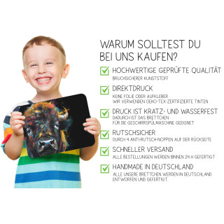 Kinder Frühstücksbrettchen Büffel, Kunststoff, 20 x 25 cm