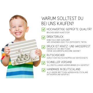 Kinder Frühstücksbrettchen Freunde Schildkröte, Kunststoff, 20 x 25 cm